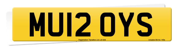 Registration number MU12 OYS